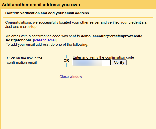 how to create custom email address free enter verification code